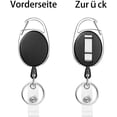 thumbnail image 4 of 4 Pack Retractable Keychain Clip with Reinforced Spring and Metal Snap for Keyring ID Badge Holder (Black - 4 Pack), 4 of 5