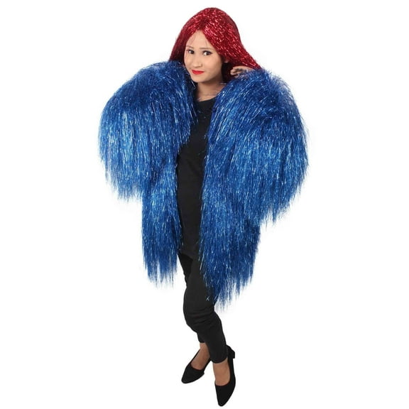 HPO Adult Unisex Festival Carnival Thin Tinsel Jacket with Loose Fit, Extra Dense Tinsel Costume