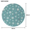 thumbnail image 6 of Blue Christmas Snowflake and Star Pattern Round Tablecloth 60"x60",Wrinkle Wipeable Table Cloth for Kitchen Dining Room Picnic Patio Party, 6 of 6