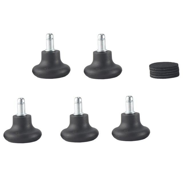 5 Pack Glisseurs pour Chaise de Bureau Sans Roues, Roulettes Pivotantes de Remplacement