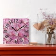 thumbnail image 2 of Pink Shells Wall Clock Square Silent Non Ticking Battery Operated Clock for Home Bathroom Kitchen Bedroom Living Room, 2 of 8