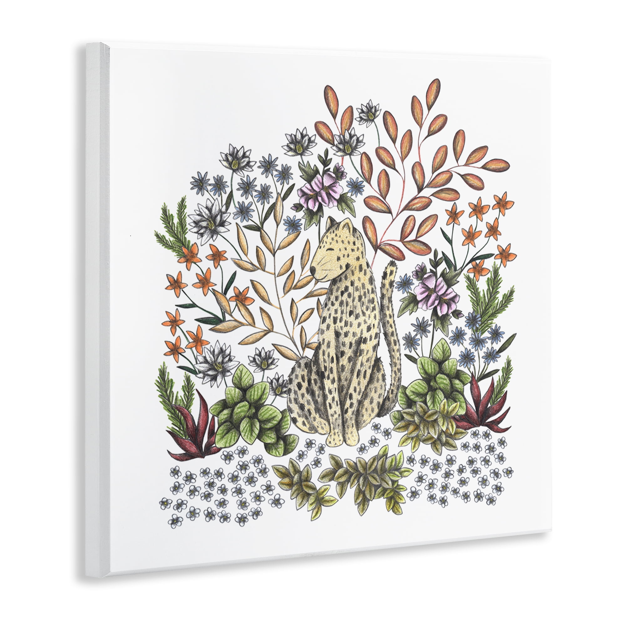 Jungle Wildlife Leopard Wall Plaque Art, design by Cecilia Battaini