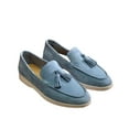 thumbnail image 3 of Willtoo Women's Suede Loafers with Tassels – Slip-On Dress Shoes for Casual– Fashionable & Comfortable Sky Blue, 3 of 4