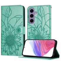 Allytechgroup Case for Samsung Galaxy S24 with Credit Card Slot, PU Leather RFID Blocking Flip Wallet Phone Case Stand Shockproof Protective Back Cover for Samsung Galaxy S24, Green