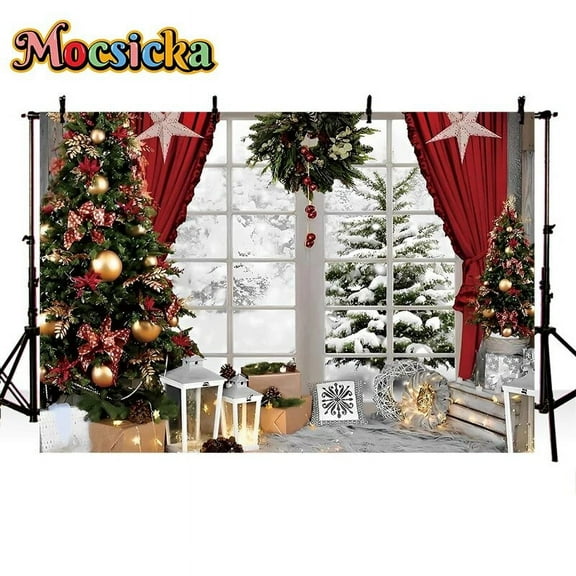 Christmas Store Background For Photo Studio Xmas Gifts Holiday Party Kids Portrait Banner Family Party Photography Backdrop