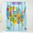 thumbnail image 3 of Coolnut Map of America Thermal Insulated Blackout Grommet Printed Window Curtain - 84x55 in - 100% Polyester 2 Panels, Stitchingstyles, 3 of 6