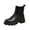 Black-#q002, variant on Dweltoz Women's Chelsea Heeled Ankle Boots Shoes Fall Fashion Slip On Round Toe Low Heel Booties Casual Daily Elastic Side Panels Shoes,Black 7