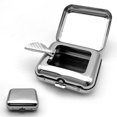 thumbnail image 1 of Portable Windproof Waterproof Mini Ashtray with Lid - Universal Car Ashtray & Portable Ashtray, Car Accessories, for Car/Home Smoke Storage & Clean Use, Silver,1PCS, 1 of 7