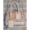 thumbnail image 4 of Anne Klein Handbag Multi Floral White Trim Crossbody Satchel Pockets, 4 of 7