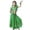 a-Green9423, variant on Girls Kids Belly Dance Set Performance Outfit With Veil Coin Decor Short Sleeve Crewneck Crop Top Skirt For Stage Show Stylish Outfit