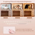 thumbnail image 4 of Vanity Desk with Mirror and Lights, Makeup Vanity with 5 Drawers and 3 Storage Shelves, 3 Color Modes & Adjustable Brightness Dressing Table, Vanity Desk for Bedroom, White, 4 of 17
