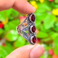 thumbnail image 2 of Natural Mozambique Garnet Gemstone 925 Sterling Silver Ring Size 8.5, 2 of 3