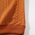 thumbnail image 4 of Fengqque Mens Solid Color Round Neck Knitted Jacquard Long Sleeved Top Slim Fit Loose T-Shirt Orange L(L), 4 of 9