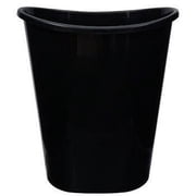 Greenbrier International Essentials Black Plastic Oval Wastebasket - 7 Qt.