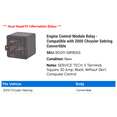 thumbnail image 2 of Engine Control Module Relay - Compatible with 2000 Chrysler Sebring Convertible, 2 of 2