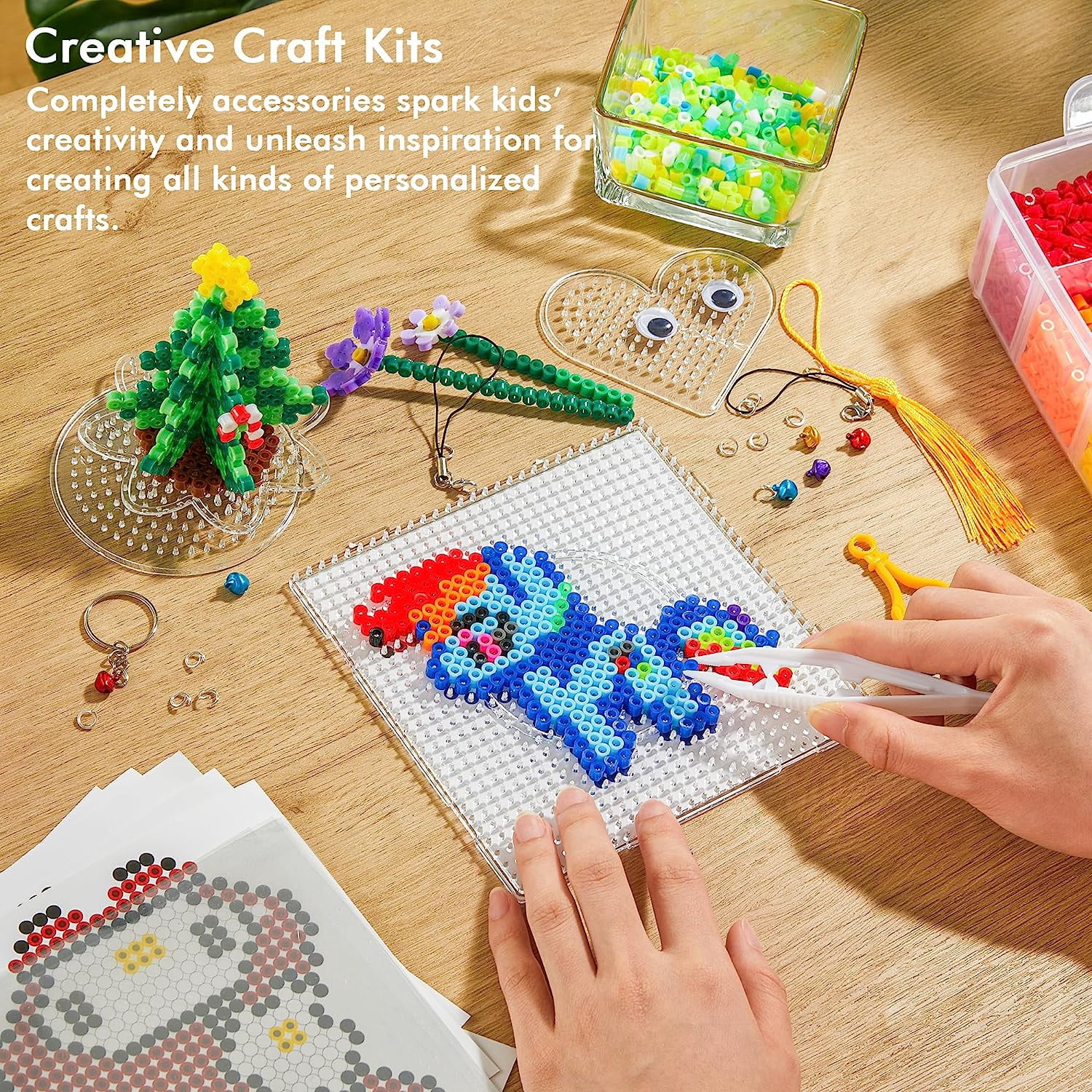 INSCRAFT Unisex Fuse Beads Kit, Assorted Colors, 21,000 Pieces