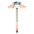 thumbnail image 3 of 2.6 ctw with Simulated Diamond Halo Accents Anniversary Ring for Women | Round Cut Blue Moissanite | Hyperallergenic Solid 14K Rose Gold, 3 of 5