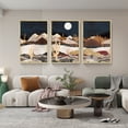 thumbnail image 4 of Full House 3 Panels Framed Canvas Wall ArtOil Paintings - Shining Sun Desert Marble Mountain Nature Wilderness - Aesthetic Prints for Living Room Bedroom Office, 4 of 5