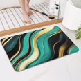 thumbnail image 4 of Teal Gold Marble Pattern Bathroom Rugs Mat,Non Slip Microfiber Bathroom Rug,Rubber Backing,Soft Bathroom Mats for Bathroom Floor,Tub and Shower,17x27in(43x68cm), 4 of 5