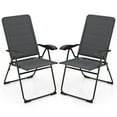 thumbnail image 1 of Gymax 2 Pcs Chaises Pliantes de Patio Dossier Réglable Inclinable Rembourrées Mobilier de Jardin, 1 of 8