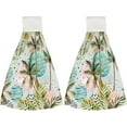 thumbnail image 2 of 1 Pcs Hanging Towels, Dish Towels Watercolor Tropical Trees Absorbent Hand Towels with Hanging Loop Washcloth for Bathroom Kitchen, 2 of 7