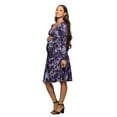 thumbnail image 2 of Maternity Animal V Neck Belted Faux Wrap Dress, 2 of 5