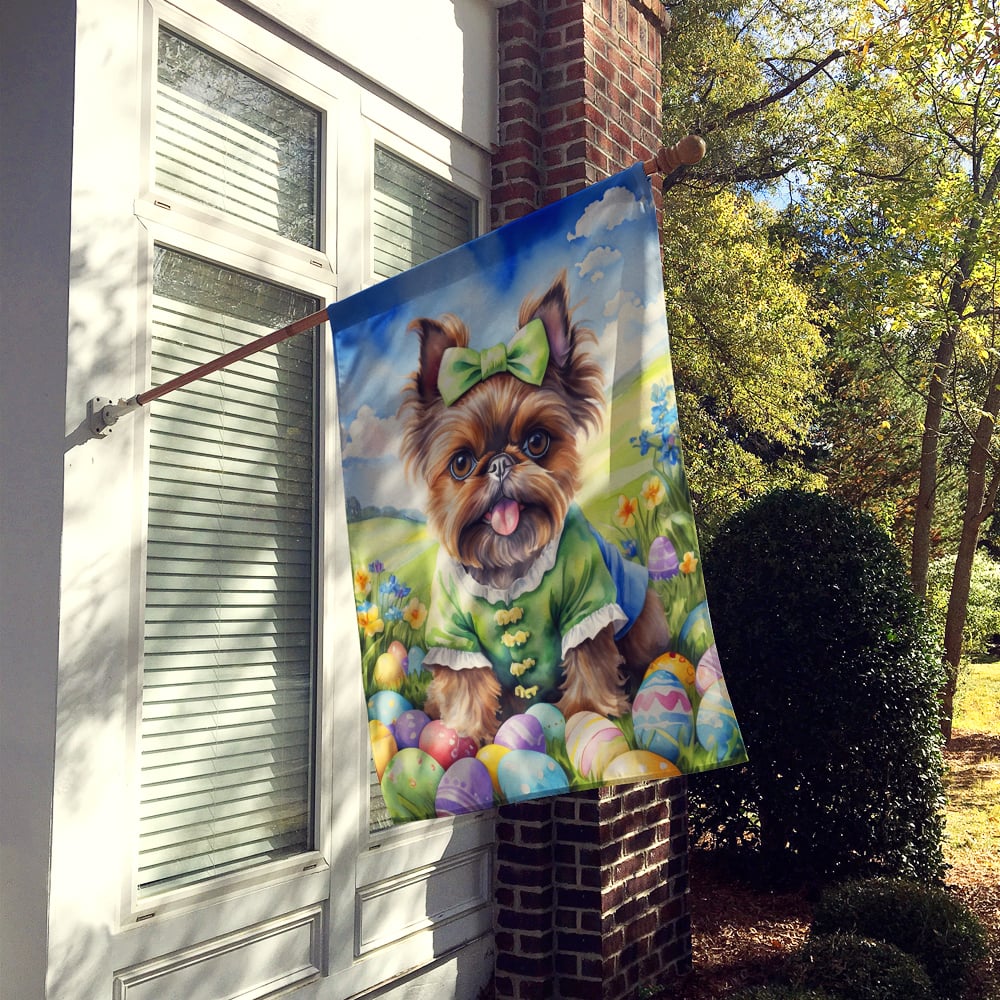 Brussels Griffon Easter Egg Hunt House Flag 28 in x 40 in