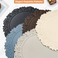 thumbnail image 3 of VCVCOO Vinyl Waterproof Placemats Set of 4, Round PU Table Mats, Stain Resistant, Heat Resistant Non-Slip Easy to Clean Placemat for Kitchen Dining Table, Conference Table, 3 of 10