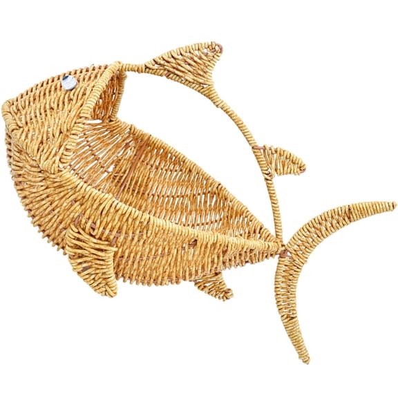 HOMEMAXS  Cartoon Fish Storage Basket Decor Baskets Cookie Tray Trays Woven Food