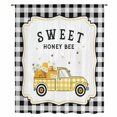thumbnail image 2 of Yellow Truck Sheer Curtains 84 Inches Long, Spring Bees Honey Daisy Black Lattices Light Filering Curtains, Breathable Simi Curtain Privacy Drapes for Living Room Bedroom Lightweight Window Treatment, 2 of 9