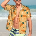 thumbnail image 7 of Sikiie Love Carrot Print Men's Hawaiian Shirt, Summer Beach Button Pocket Short Sleeve T-Shirt,XX-Large, 7 of 7