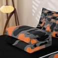 thumbnail image 5 of Erosebridal Grat Orange Camo Zipper Twin Comforter Sets with Fitted Sheet and 2 Pillowcases for Boys Men, Wildlife Silhouette Print Zipper Bedding Set, Black Reversible, 4-Piece, 5 of 7