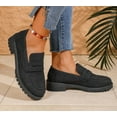 thumbnail image 4 of Womens Loafers Shoes Platform Chunky Penny Loafer Lug Sole Comfortable Slip On Work Office Business Casual Dress Shoes, US Size 5-11.5, 4 of 11