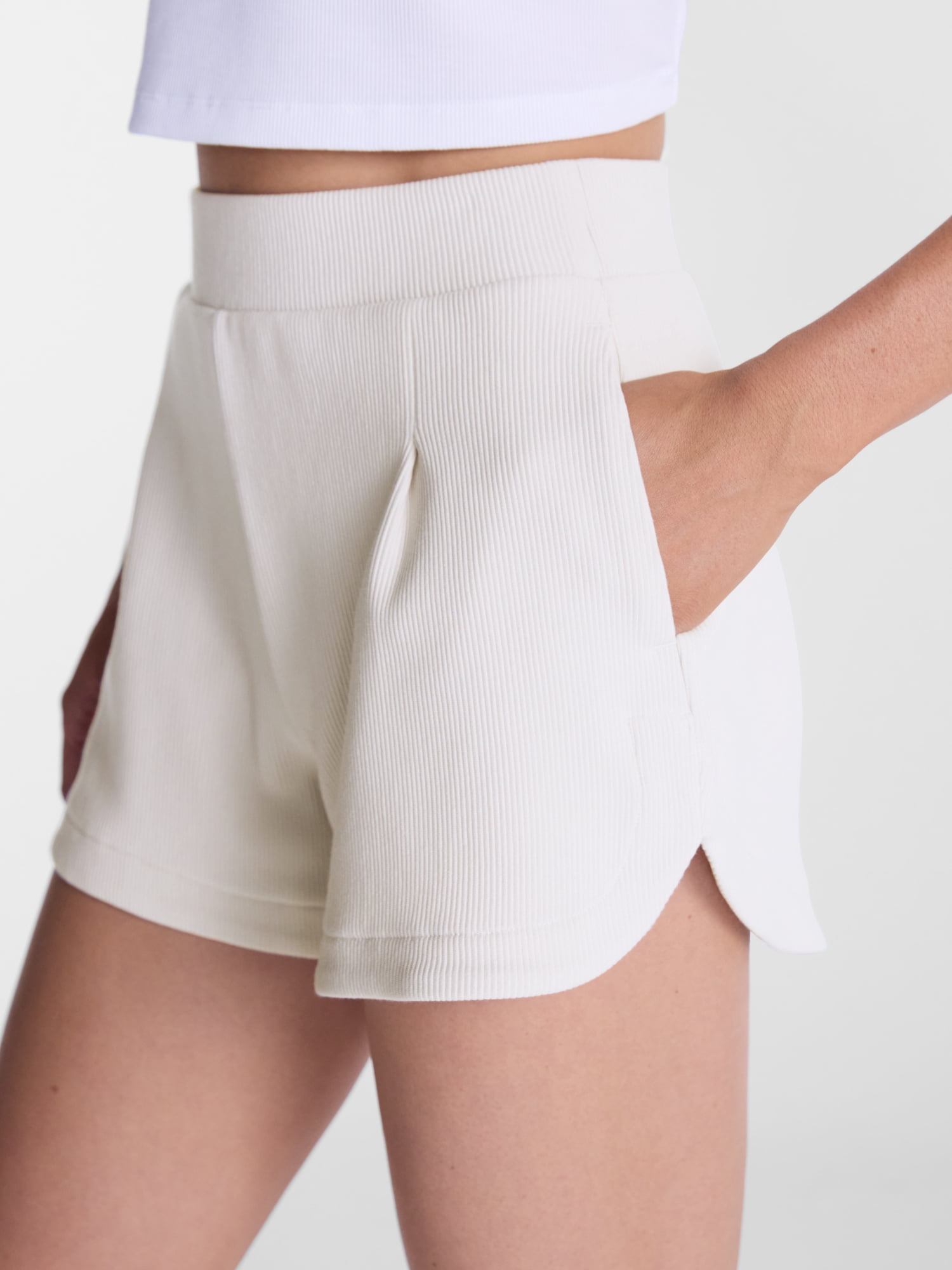 Avia Women's and Women's Plus Ribbed Ottoman Lounge Shorts, 4.25'' Inseam, Sizes XS-4X