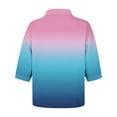 thumbnail image 4 of Garbnen Womens Tops 3/4 Sleeve Fashion Gradient Womens Henley Tops Spring Summer Half Sleeve Button Women's Tunic Tops, 4 of 4