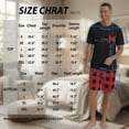 thumbnail image 4 of GIRUNS Men's Pajama Set Lightweight Sleepwear Sets Crew Neck Short Sleeve and Shorts Loungewear with Pocket Red Plaid L, 4 of 8