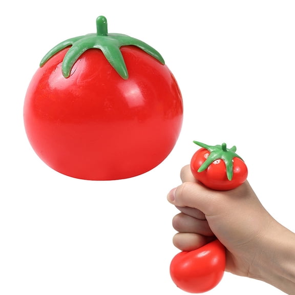 Handheld Relax Squeeze Ball, Tomatoes Fruit Shape, Flexible Elastic Decompression Sensory Ball