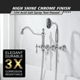 thumbnail image 6 of SUMERAIN Vintage Wall Mounted Bathtub Faucet with Hand Shower, High Flow Tub Filler with Rough-in Valve, Chrome, 6 of 12