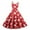 Watermelon Red, variant on Women's Vintage Swing Dress A Line Sleeveless Heart Printed Dresses Party Costume Light pink L