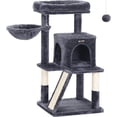 thumbnail image 1 of Cat Tree Small Cat Tower with Widened Perch for Large Cats Indoor Kittens cm MultiLevel Cat Condo Scratching Posts and Ramp Door Cat Cave Cat Basket Light UPCTW, 1 of 9