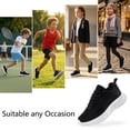 thumbnail image 5 of CZV Boys Girls Shoes Kids Sneakers with Non-Slip Breathable Lightweight Tennis Athletic Running Black Shoes for Little Kid & Big Kid, 5 of 8