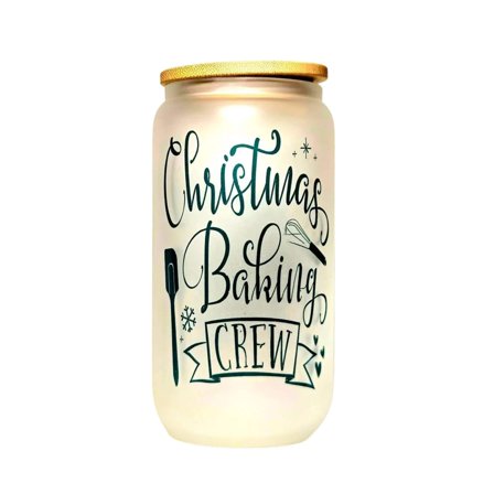 Christmas Baking Crew Christmas Glass Tumbler. Bling for your Crew