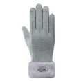 thumbnail image 7 of Jinhomg Winter Warm Touchscreen Gloves Women's Fleece Lined Texting Gloves Fuzzy Soft Winter Windproof Gloves Outdoor Hiking Wear Fall Saving Gray One Size, 7 of 7