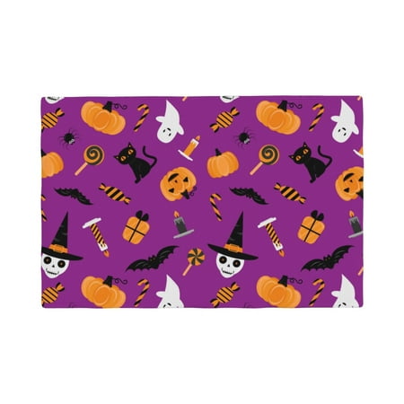 

Placemats Set of 4 Halloween2 Heat Resistant Non - Slip Place mats Waterproof table mat for Kitchen Dining-4片装