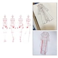 thumbnail image 3 of 4Pcs Fashion Drawing Ruler Set Figure Drawing Template for Fashion Design Sketch A, 3 of 8