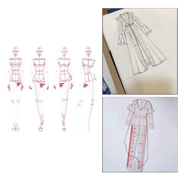 4 piez acrílico francés curva pntil de moda reg femenina ropa ide patrón de medición regl csificación ropa herramientas A Macarena Regla de diseño de ropa
