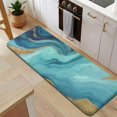 thumbnail image 5 of Blue Marble Gold Wave Pattern Kitchen Rug Mat,Kitchen Runner Rugs Non Skid Washable,Decorative Kitchen Floor Mats for Kitchen,Sink,Laundry,17"x47.2", 5 of 7
