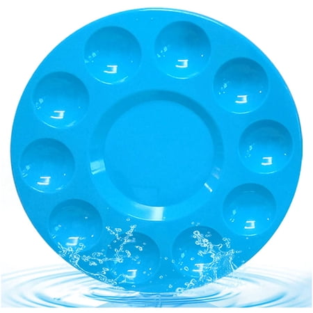 4ps-Blue Paint Tray Palettes, Plastic Round Pallets for Kids,Student to Painting or Have a Birthday Painting Party