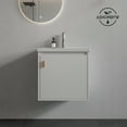 thumbnail image 5 of 20'' Bathroom Vanity with Ceramic Sink, Small Bathroom Vanity Wall Mounted with Soft-Close Door Modern Floating Cabinet with Faucet, Pop-up Drain, P-Trap, White, 5 of 7