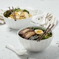 thumbnail image 2 of Infuse 8 Piece Ceramic Ramen Bowl Set with Chopsticks and Spoons, White, 2 of 6